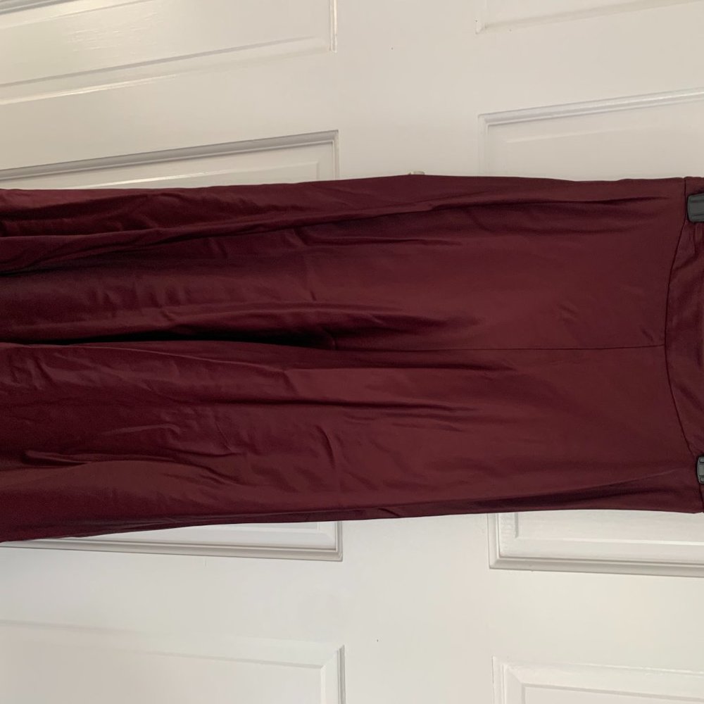 Maroon Zara Long Silk Skirt